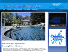 Tablet Screenshot of blueribbonpoolsandspas.com